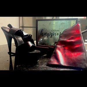 Black character lace up boots size 14